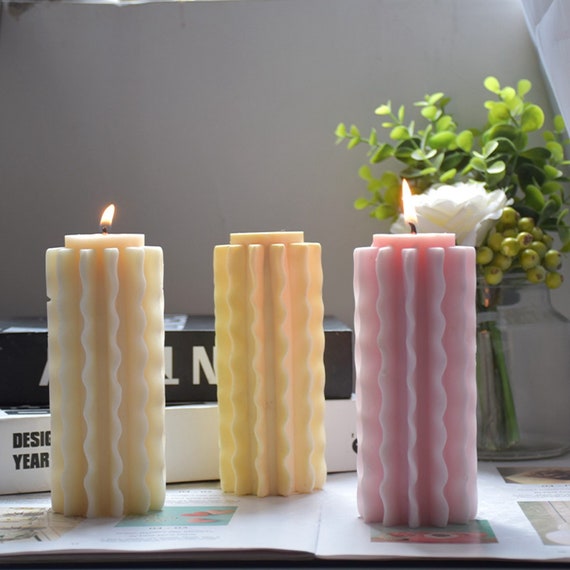 Stampo per candele con colonna in pizzo pieghettato in silicone, strumento  per realizzare candele di cera fatte a mano, 2 dimensioni -  Italia