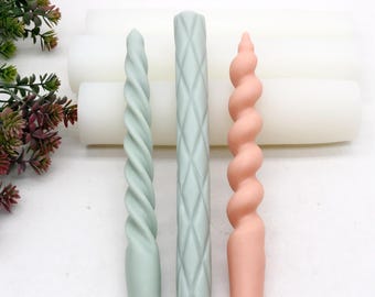 Spiral Taper Candle Mold: Silicone Wax Candle Making Tool