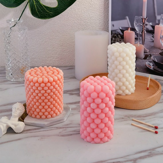 Silicone Bubble Column Candle Mould Silicone Scented Candles Mold Handmade  Soy Wax Beewax Candle Making Tool 2 Size 