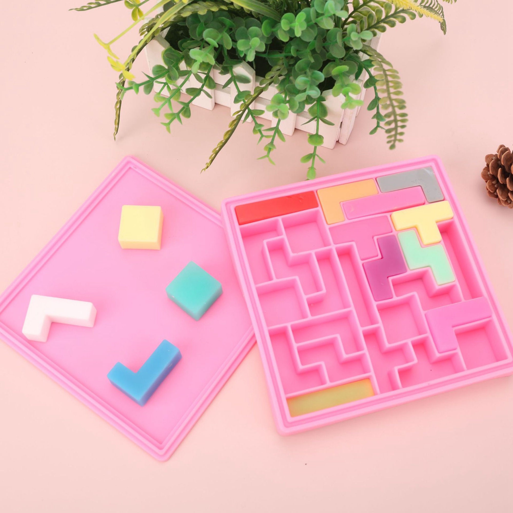 Moule à bonbons Tetris en silicone pour décoration de gâteau au chocolat et  à la menthe, outil de cuisson bricolage -  France