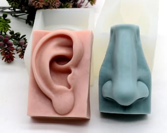 Silicone Ear and Nose Molds: Mousse Cake, Candle, Soap Making
