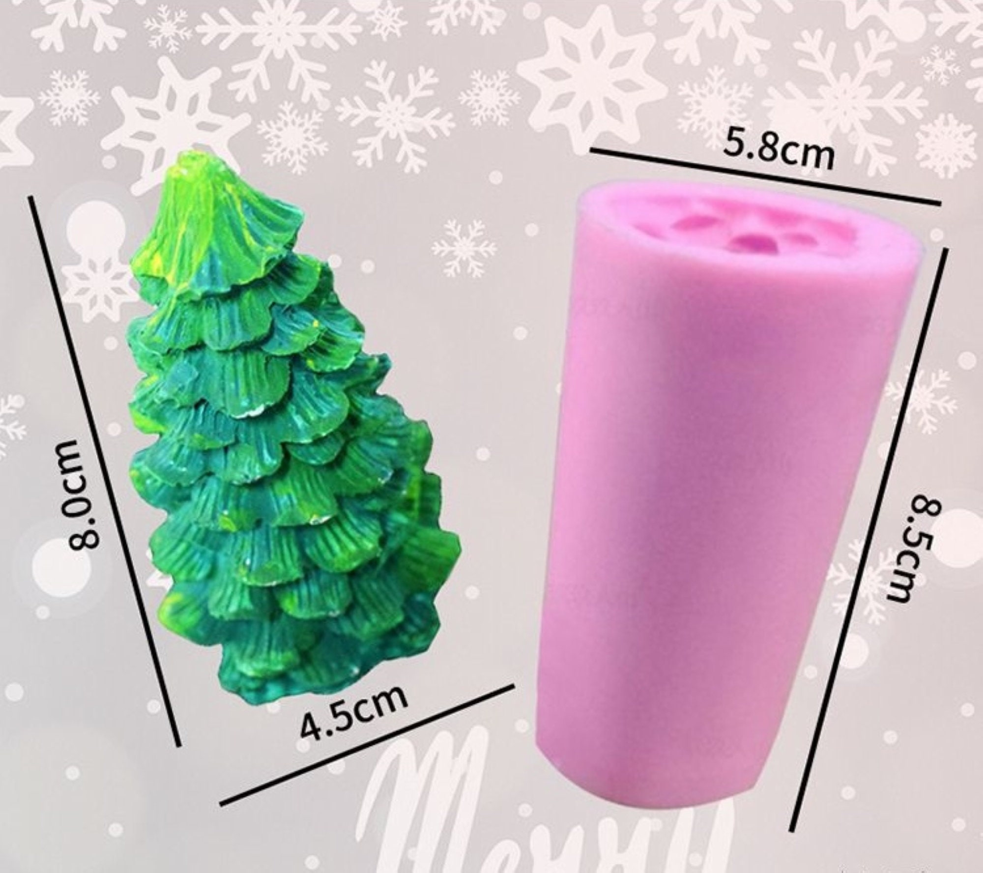 3D Christmas Tree Silicone Mold For Candle Chocolate Plaster Etsy