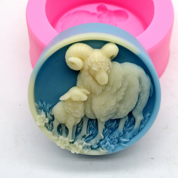 Round Silicone Soap Mold Sheep Soap Mould Handmade Lotion Bar Soap Making Tool Mohter's Day