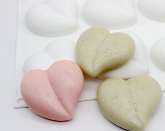 Heart Silicone Mold: 8-Cavity Soap, Chocolate, Lotion Bar DIY