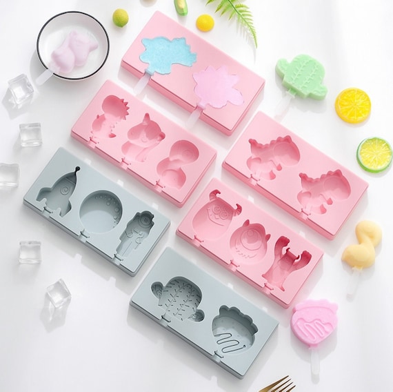 Cute Popsicle Molds With Lid 20 Sticks Animals Cakesicle POP Mold Ice Tray  6 Styles 