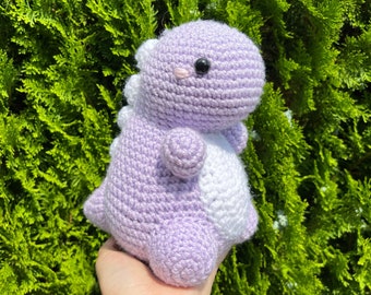 Crochet Lilac Chubby Dino Plushie