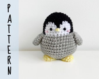 PATRÓN: Patrón de peluche de pingüino regordete a crochet