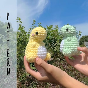 PATTERN: Crochet MINI Chubby Dino Plushie Pattern