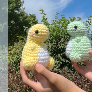 PATTERN: Crochet MINI Chubby Dino Plushie Pattern image 1