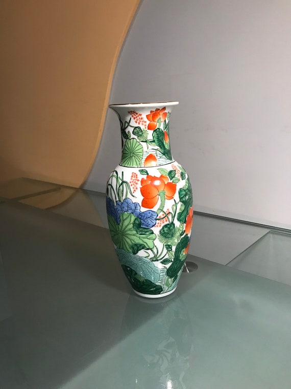Vintage Porcelain Ware Vase Japanese T.F.F. Hong Kong Etsy