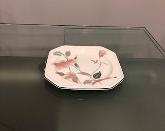 Vintage Mikasa silk flower square plate dinnerware set of4