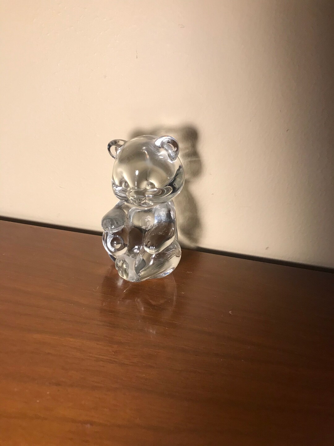 Paperweight Clear Glass Bear Etsy