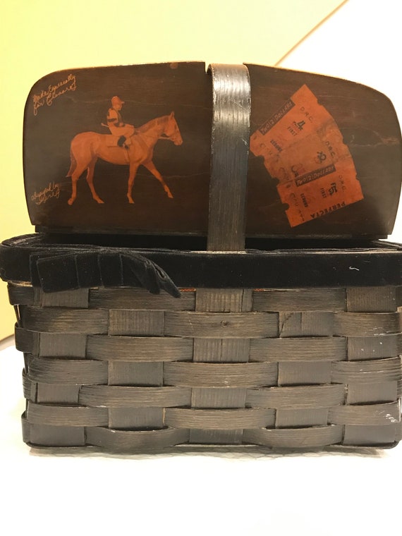 Equestrian decor handmade career food basket with… - image 8