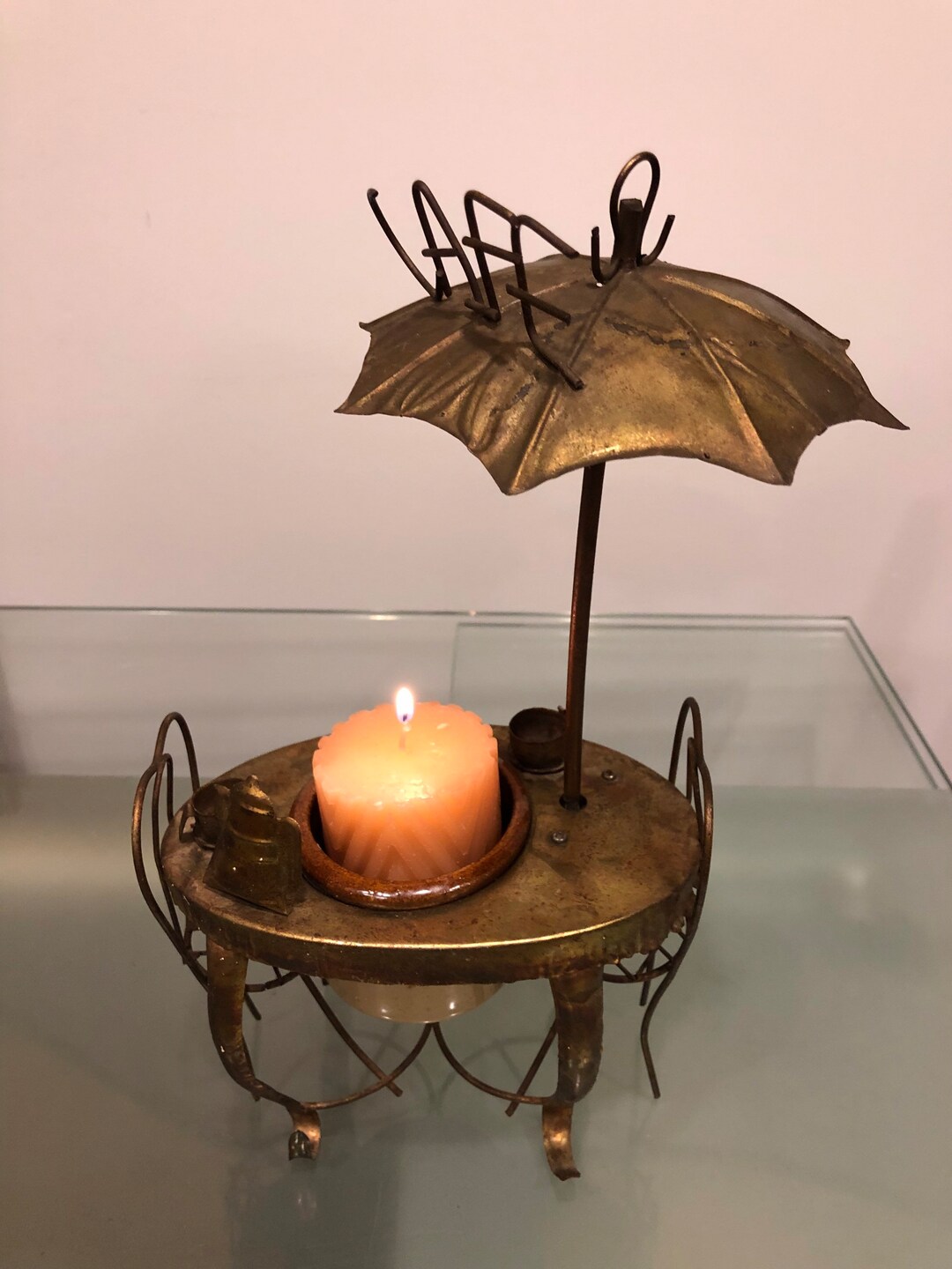 Vintage Metal Umbrella Music Box Etsy