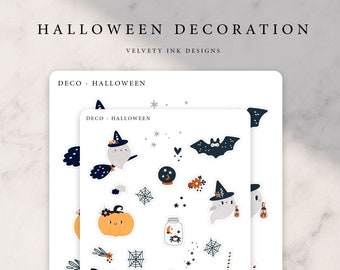 Stickervel Halloween-decoratieplanner, decoratieve dagboekstickers