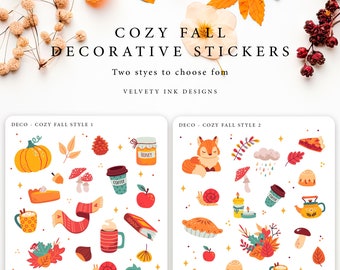 Cute Decorative Cozy Fall Sticker Sheet, Autumn Deco Stickers Cute ...