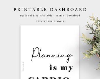 Personal size dashboard, Dashboard, Printable dashboard, Planner dashboard, planner cover| Pritable Planner | Velvety Ink Designs