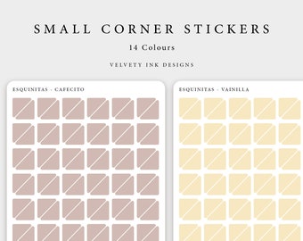 Small Corner Stickers | Shape corner sticker sheet transparent sticker, minimal journal aesthetic sticker sheet functional corner decoration