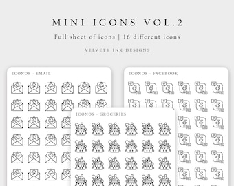 Adesivi Mini Icone Singoli Vol.2 / Adesivi mini icone carini trasparenti opachi, decorazione per planner, stile minimale, adesivi icone funzionali