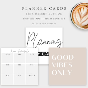 Printable Planner Cards, Digital Planner Cards, Memo Cards, Printable Sticky notes | Planner Accessories