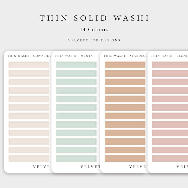 Transparant dun washi-strips stickervel, minimale planner functionele sticker effen washi decoratie planner stickervel elegante planner