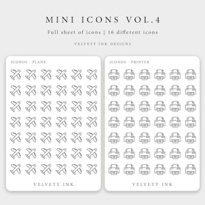 Single Mini Icons Stickers Vol.4 | Transparent cute mini icon stickers | Planner stickers clear Matte style| Minimal planner stickers