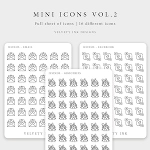 Single Mini Icons Stickers Vol.2 | Matte clear cute mini icon stickers planner decoration minimal planner style, functional icon stickers