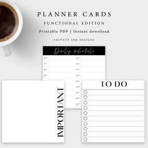 Planner Cards, Printable Planner Cards, Memo Cards, Printable Sticky notes | Planner Accessories
