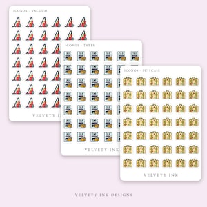Colored Single Mini Icons Stickers Vol.4 | Transparent Cute Mini Icon ...