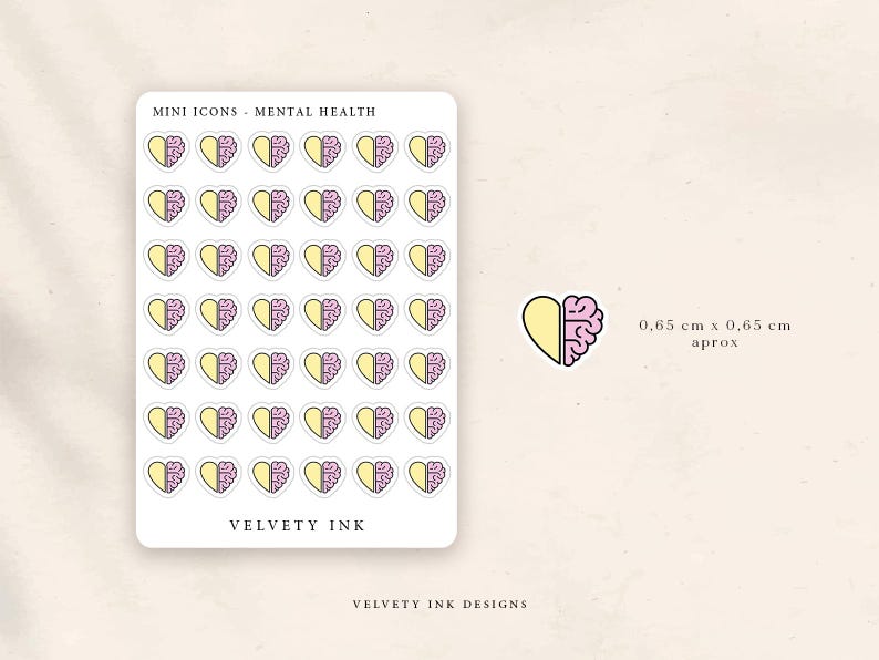 Mental Health Planner Stickers. Mini Icon Planner Decoration - Etsy