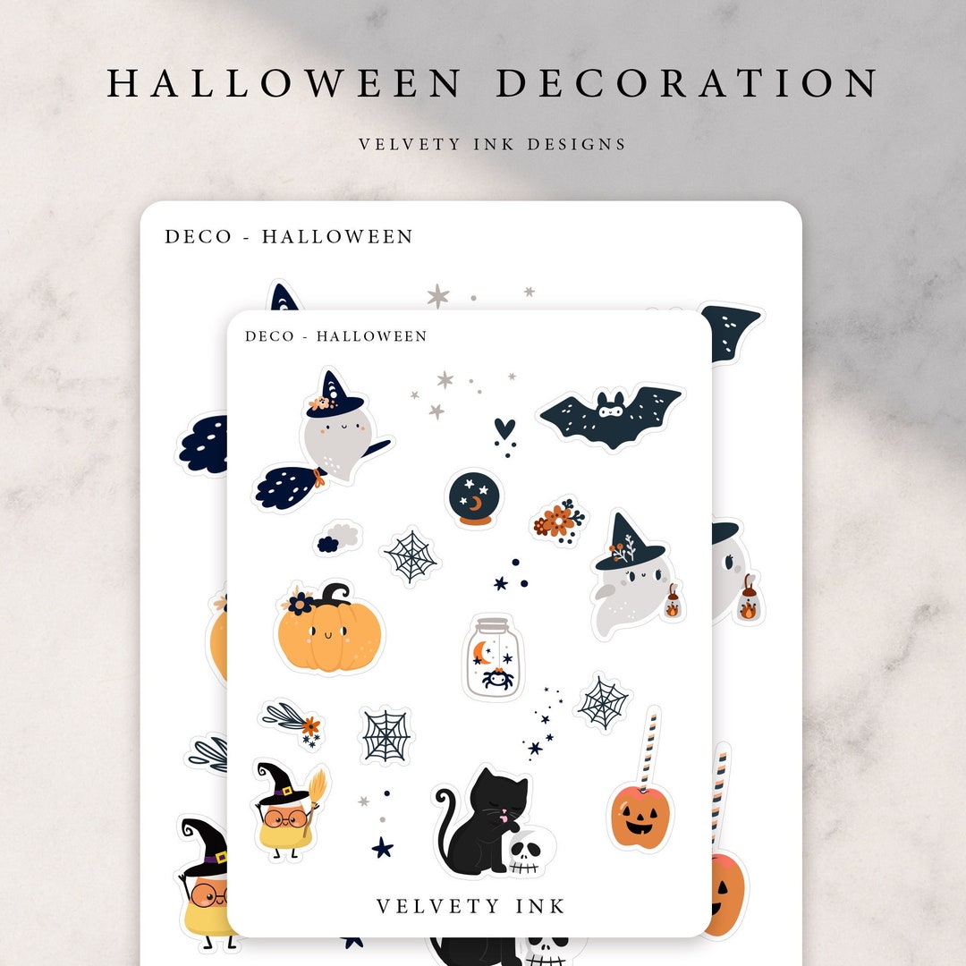 Halloween Decoration Planner Sticker Sheet, Decorative Journal Stickers ...