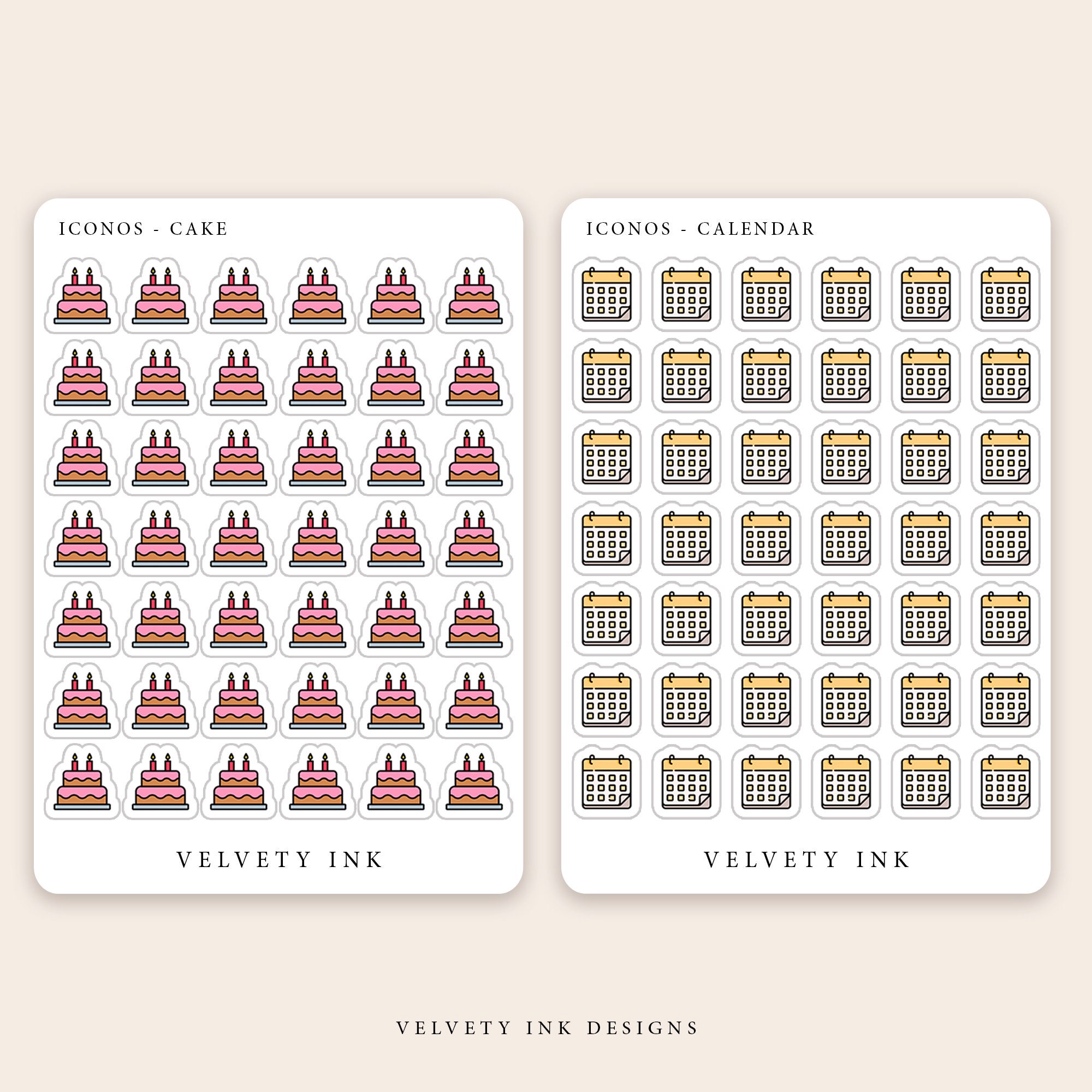Coloured Mini Icons Vol 1, Icon Stickers Planner Mini Icons, Clear ...
