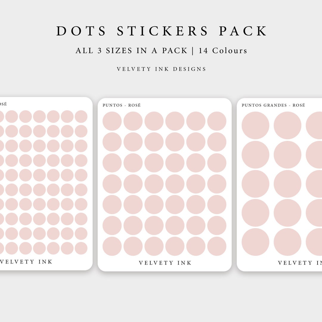 Dots Stickers Bundle | Dot Clear Sticker Pack Minimal Planner ...