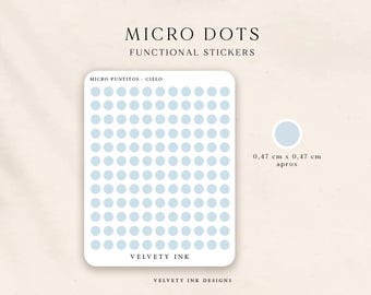 Pegatinas de Micro Puntos: Pegatinas transparentes para diario. Pegatinas funcionales y minimalistas para tu agenda.