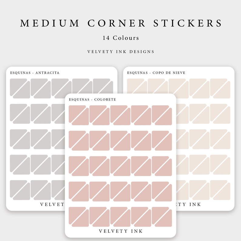 Medium Corner Stickers | Transparent Stickers | Planner Stickers ...