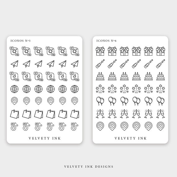 Minimal Shape Planner Sticker Set, Transparent, Drops