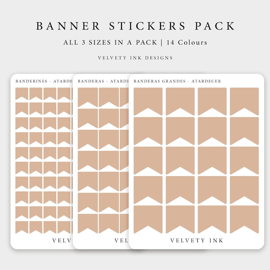 Banner Stickers Bundle, Minimal Sticker Decoration Pack Transparent ...