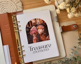 A5 Planner Dashboard, Minimalist Divider, Treasure Moments, Decorative printed insert