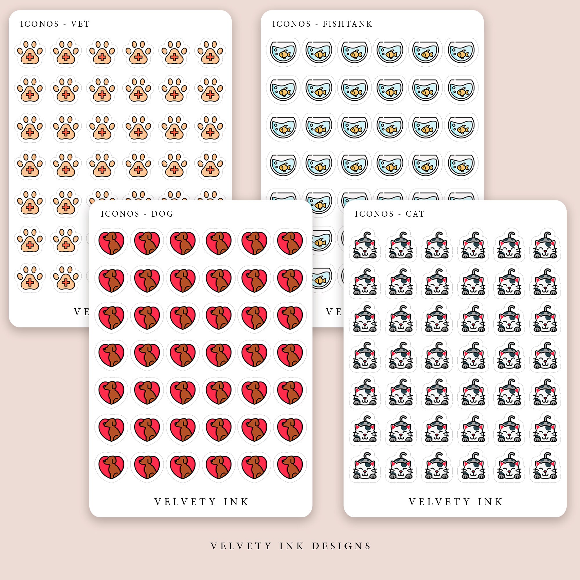 Coloured Mini Icons Vol 5, Organization Stickers Planner Icons Colored ...