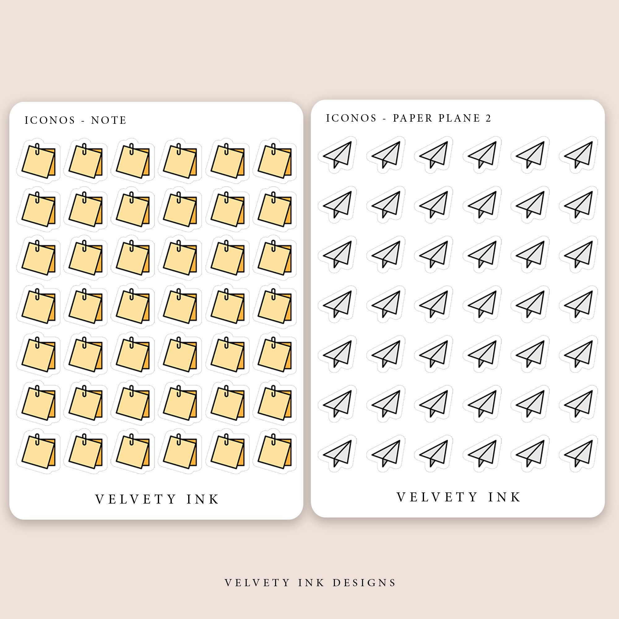 Single Colored Mini Icons Stickers Sheet Vol.3 Cute Icon Sticker in ...
