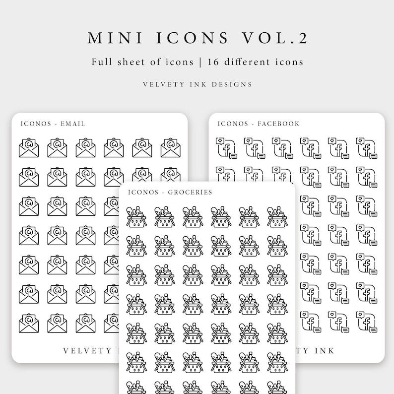 Single Mini Icons Stickers Vol.2 | Matte Clear Cute Mini Icon Stickers ...