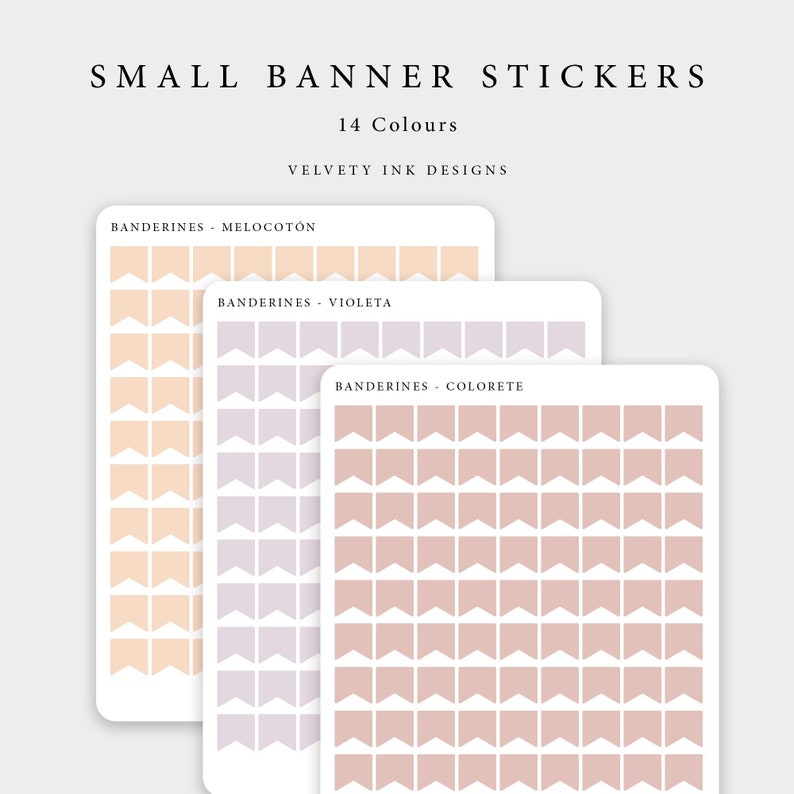 Small Banners Stickers | Shape Transparent Planner Stickers, Minimal ...