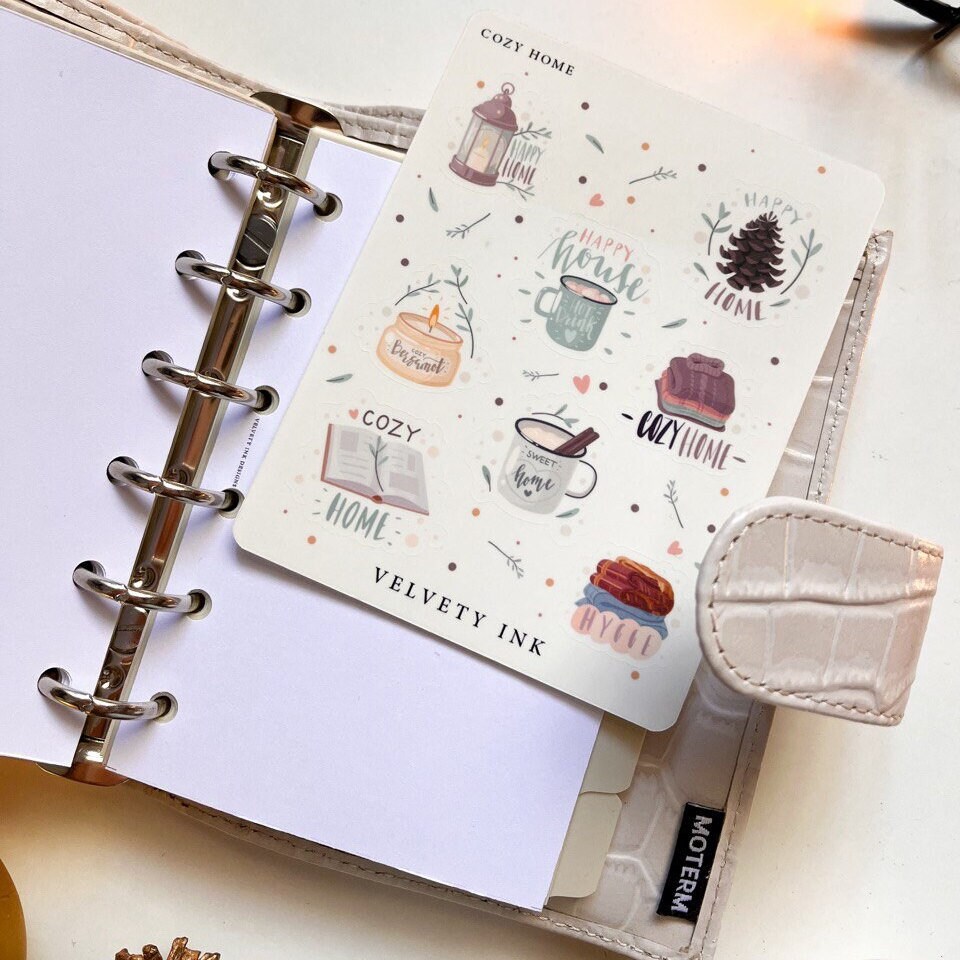Cozy Decorative Sticker Sheet, Cute Planner Stickers Journal ...