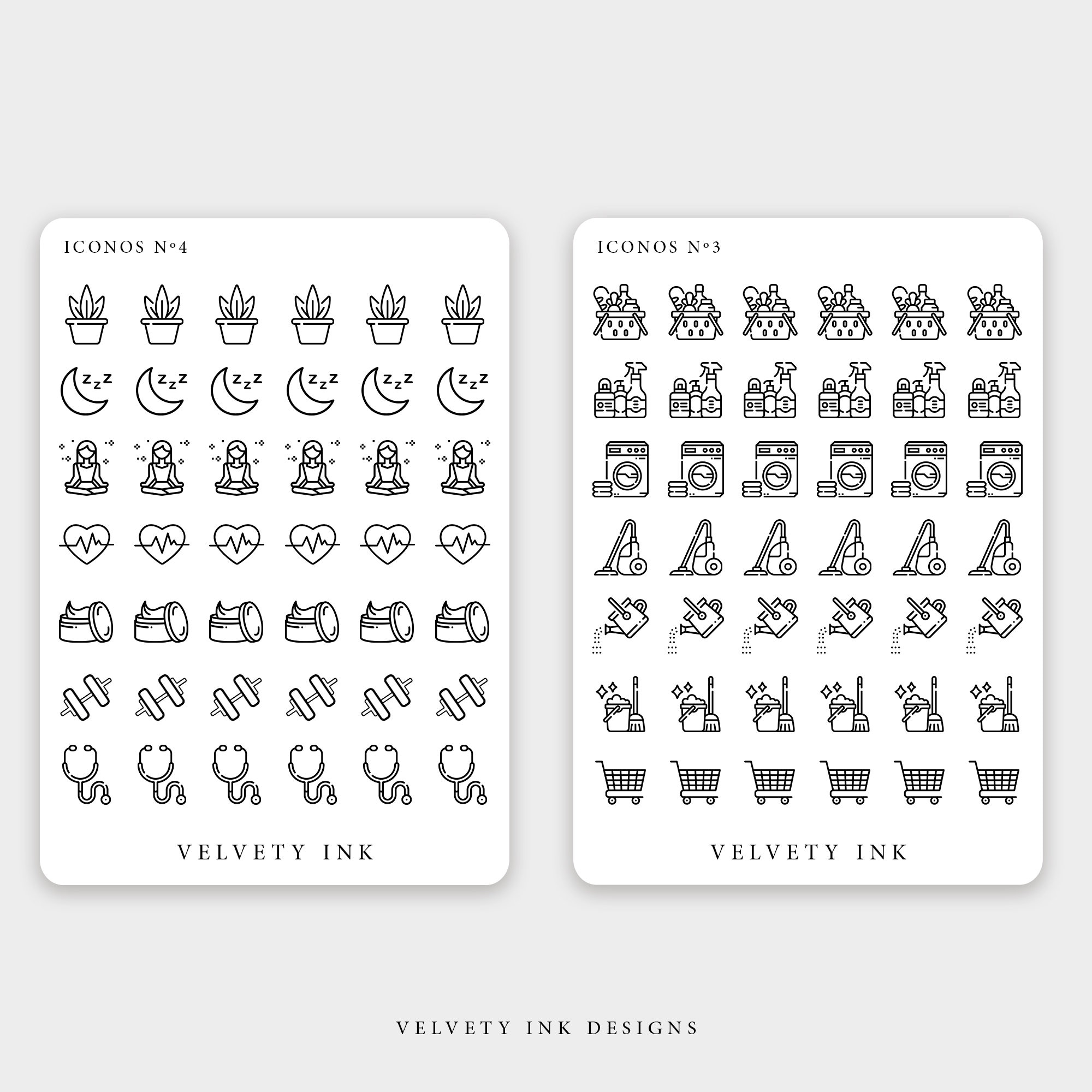 Mini Icons Stickers Sheet | Transparent Stickers | Planner Stickers ...