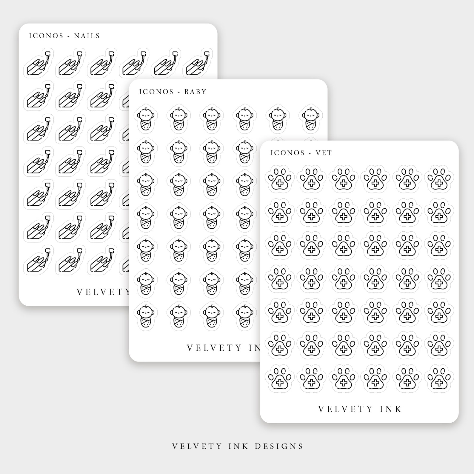 Single Mini Icons Stickers Sheet Vol.5 | Transparent Stickers for ...