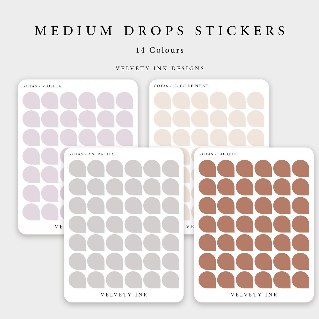 Medium Drops Stickers, Shape Transparent Stickers Drops. Minimal ...