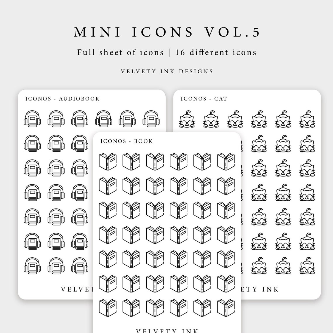 Single Mini Icons Stickers Sheet Vol.5 | Transparent Stickers for ...