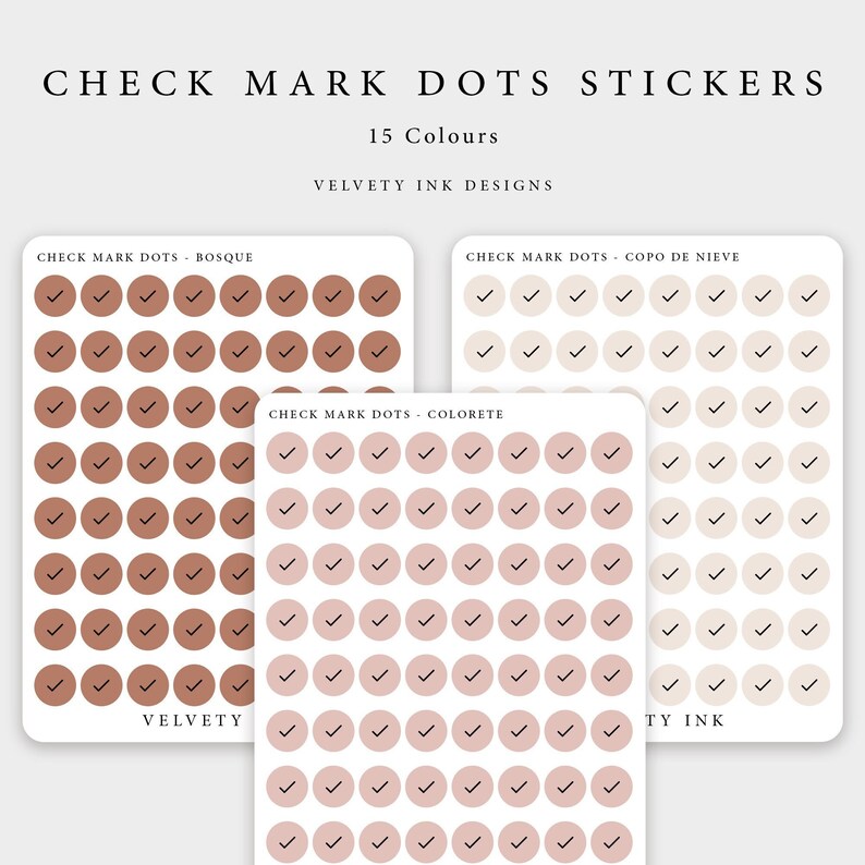 Bockmärkesklistermärken minimalistiska plannerklistermärken, funktionella genomskinliga matta prickklistermärken. To-do journalklistermärken minimalistisk plannerestetik bild 1