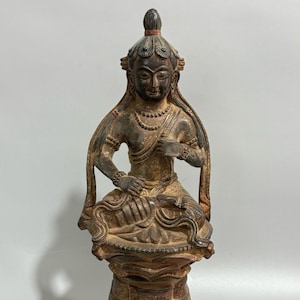Chinese antique handmade exquisite rare bronze gilt Buddha statue ornaments