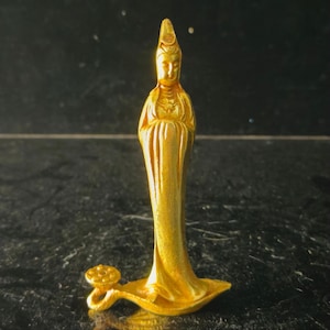 Chinese antique pure hand-made exquisite rare pure copper Guanyin Bodhisattva Buddha statue ornaments